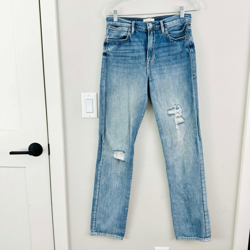 FRAME le Hollywood Women’s Light-wash Distressed Jeans SIZE 25